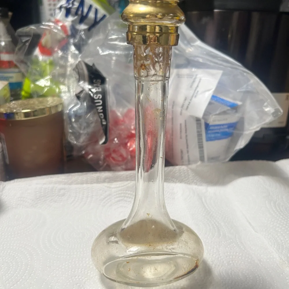 Avon Gold and Clear Rapture Bud Vase